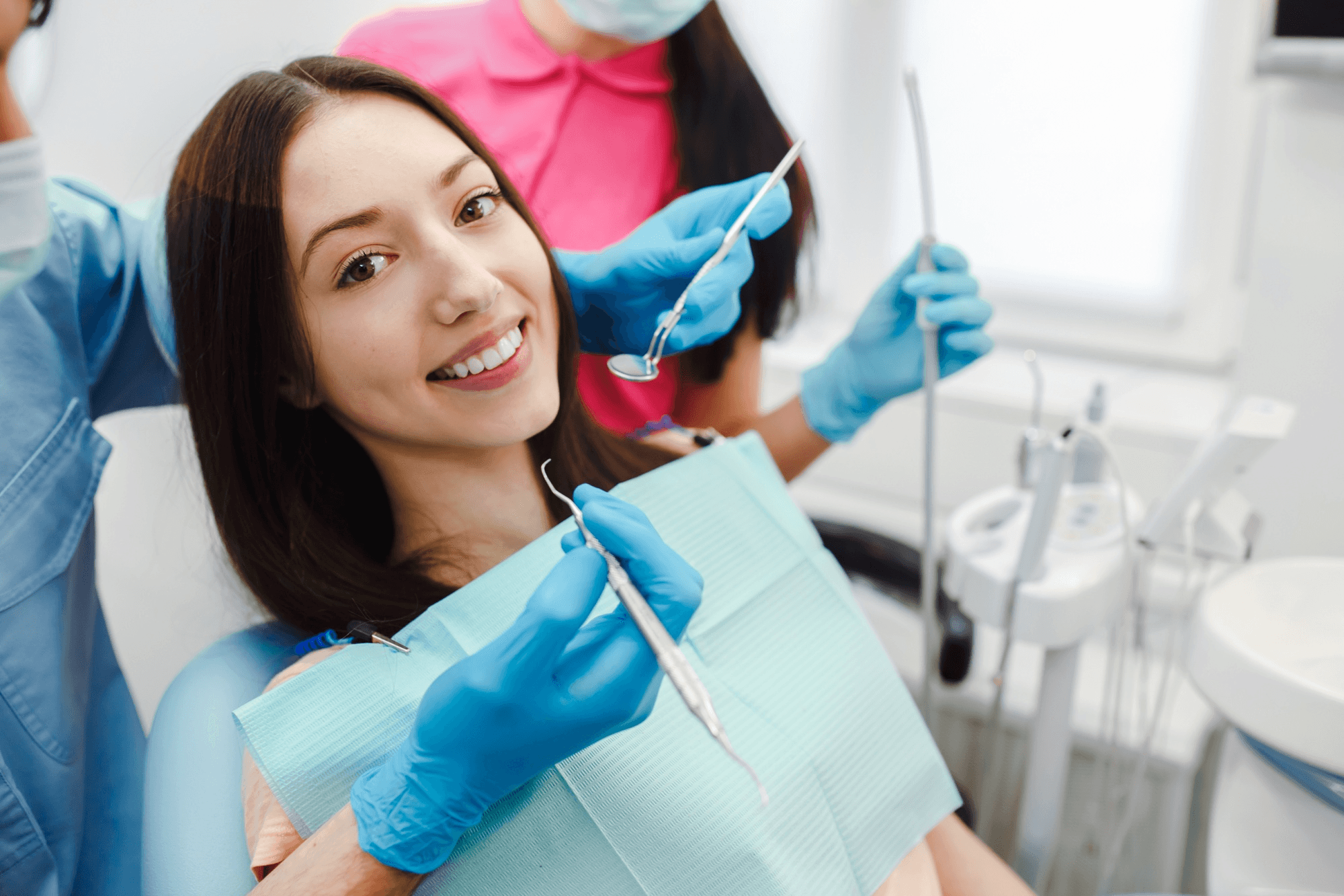 A patient being examined at a dental appointment