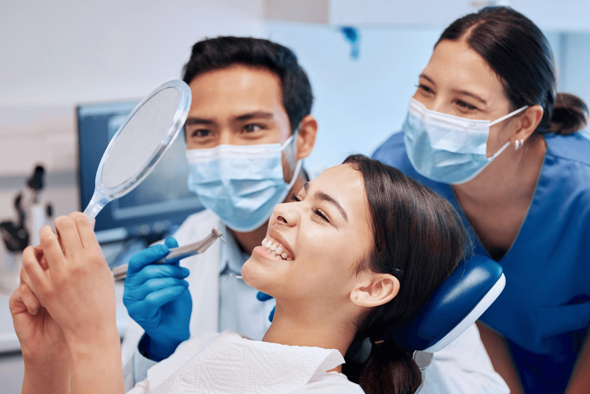 A patient attending a dental appointment