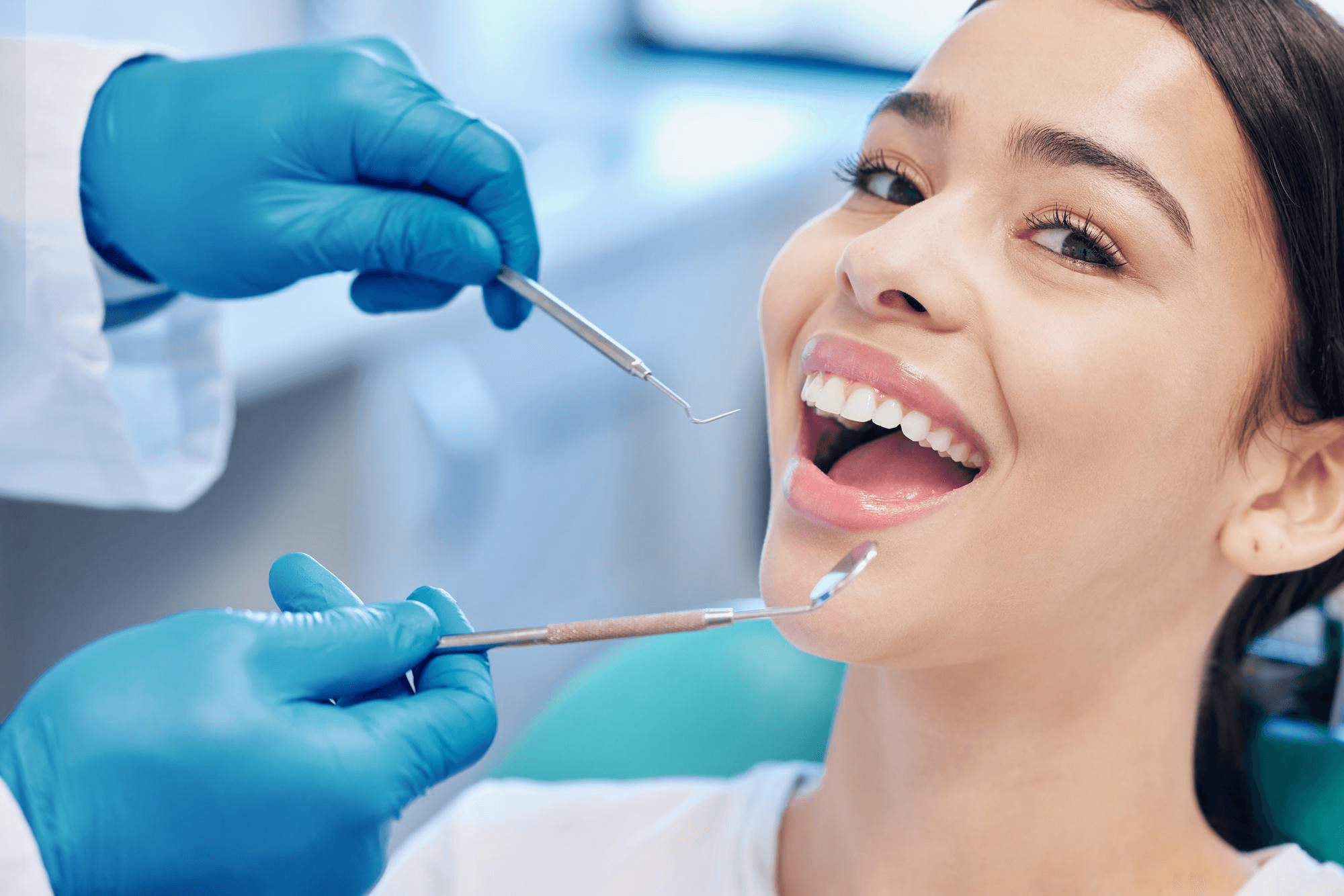 A patient having a dental examination