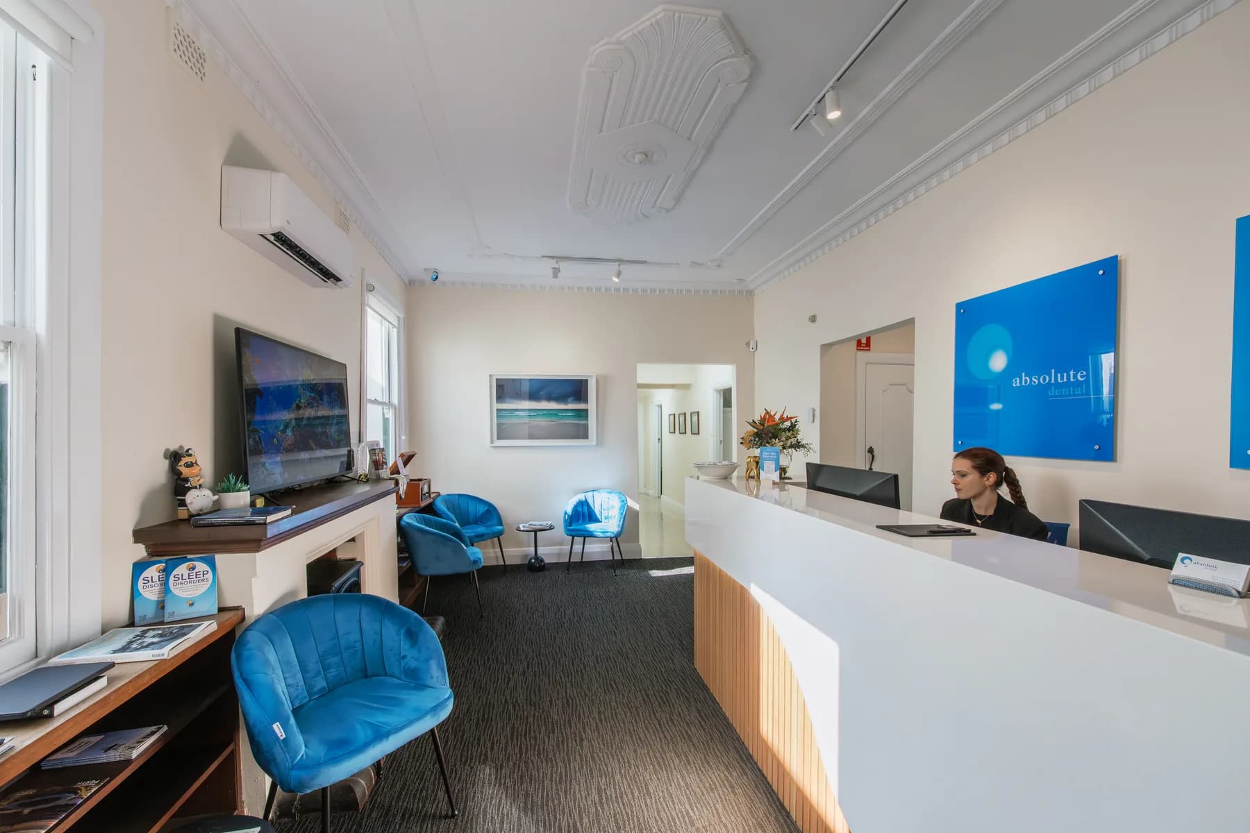 Reception at Absolute Dental
